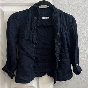 Maurices Dark Blue Ruffled Blazer